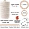 119 Pieces Macrame Kits for Starter 3mm x 109Yards Natural Cotton Macrame Cord with 100pcs Wooden Beads,10pcs Wooden Rings,Wooden Sticks,Metal Rings,S Hooks Macrame Supplies for Plant Hangers